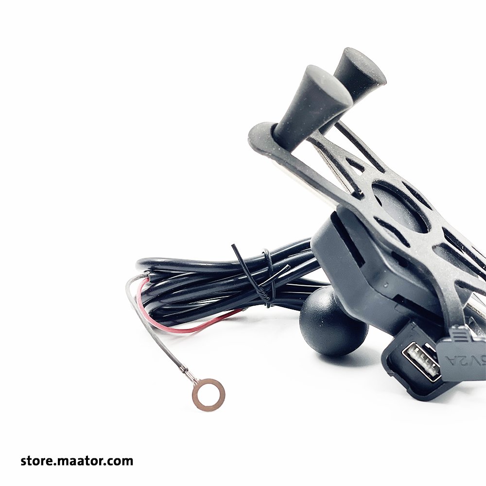 هولدر موبايل X للموتوسيكل مزود بشاحن USB